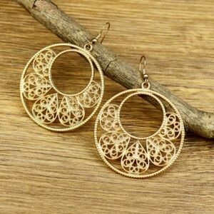 GOLD ROUND BOHEMIAN EARRINGS 